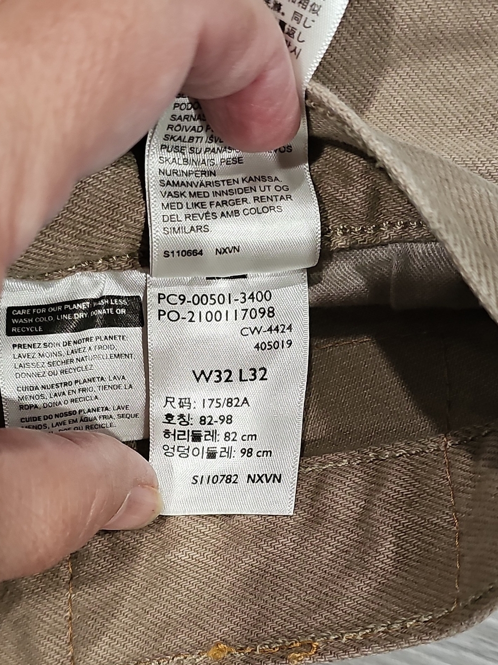 Levi's 501 Men's Straight Jeans in Khaki Brown 32 X 32 - Picture 5 of 8